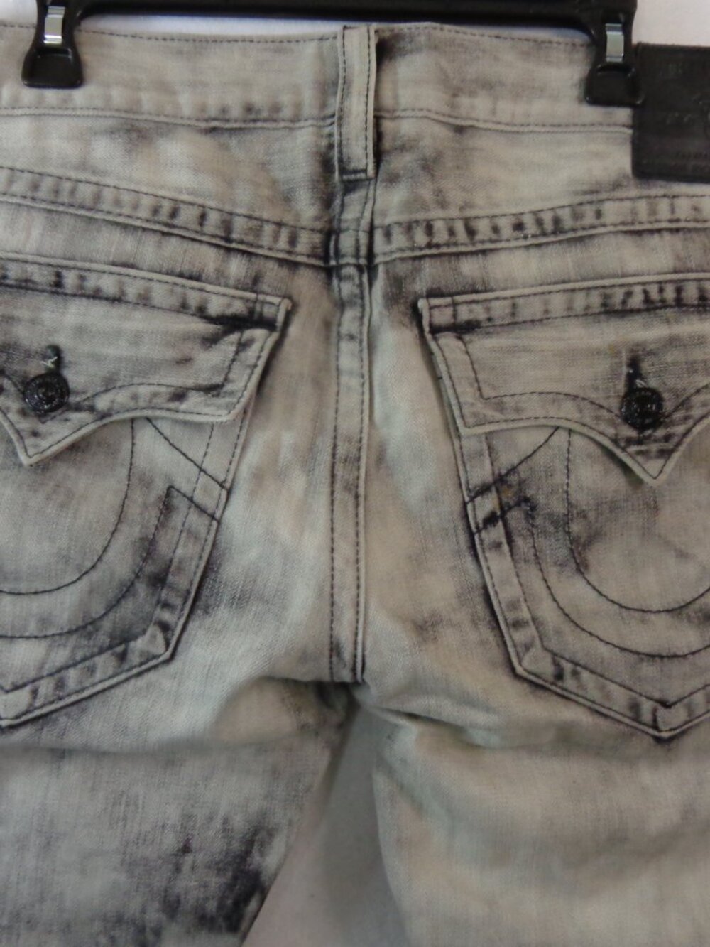 True Religion Jeans Men's 36/34 Ricky Classic Straight Black Grey M08859GJ3 - Picture 8 of 16